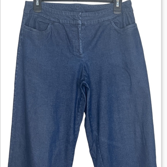 Eileen Fisher Denim Wide Leg Pants - Picture 3 of 7